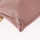 Salvatore Ferragamo Chain Vala Shoulder Bag Leather 2way Pink Gold Auth 158017-12