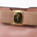 Salvatore Ferragamo Chain Vala Shoulder Bag Leather 2way Pink Gold Auth 158017-14