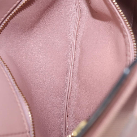 Salvatore Ferragamo Chain Vala Shoulder Bag Leather 2way Pink Gold Auth 158017