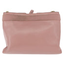 Salvatore Ferragamo Chain Vala Shoulder Bag Leather 2way Pink Gold Auth 158017-3