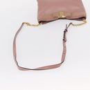 Salvatore Ferragamo Chain Vala Shoulder Bag Leather 2way Pink Gold Auth 158017-7
