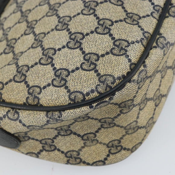 GUCCI GG Supreme Sherry Line Shoulder Bag PVC Navy Gold 89 02 032 Auth 158018
