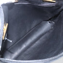 BALLY Chain Shoulder Bag Leather Black Gold Auth 158019-11