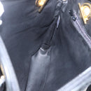 BALLY Chain Shoulder Bag Leather Black Gold Auth 158019-20