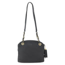 BALLY Chain Shoulder Bag Leather Black Gold Auth 158019-2