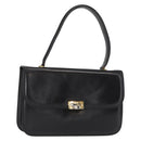 CELINE Hand Bag Leather Black Gold Auth 158020-1