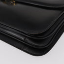 CELINE Hand Bag Leather Black Gold Auth 158020-14