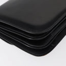 CELINE Hand Bag Leather Black Gold Auth 158020-15