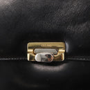 CELINE Hand Bag Leather Black Gold Auth 158020-17