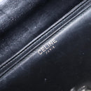 CELINE Hand Bag Leather Black Gold Auth 158020-19