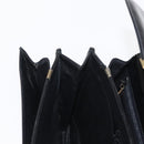 CELINE Hand Bag Leather Black Gold Auth 158020-21