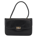 CELINE Hand Bag Leather Black Gold Auth 158020-13