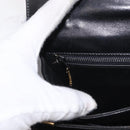 CELINE Hand Bag Leather Black Gold Auth 158020-23