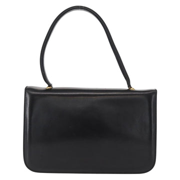 CELINE Hand Bag Leather Black Gold Auth 158020 - 0