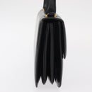 CELINE Hand Bag Leather Black Gold Auth 158020-4