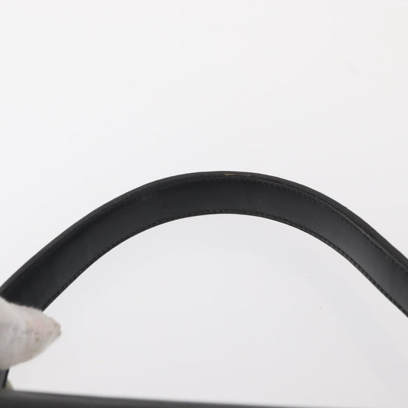 CELINE Hand Bag Leather Black Gold Auth 158020