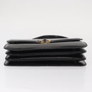 CELINE Hand Bag Leather Black Gold Auth 158020-5