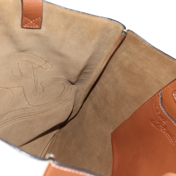 LOEWE Paula's Ibiza Tote Bag Leather Brown Auth 158022M