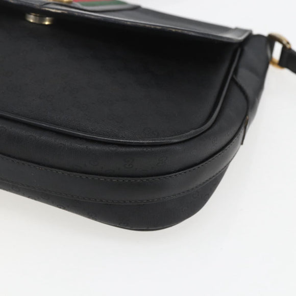 GUCCI Micro GG Supreme Web Sherry Line Bag PVC Black 001 116 0914 Auth 158025