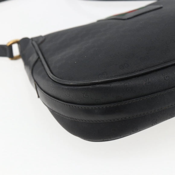 GUCCI Micro GG Supreme Web Sherry Line Bag PVC Black 001 116 0914 Auth 158025
