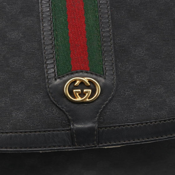 GUCCI Micro GG Supreme Web Sherry Line Bag PVC Black 001 116 0914 Auth 158025