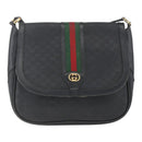 GUCCI Micro GG Supreme Web Sherry Line Bag PVC Black 001 116 0914 Auth 158025-2