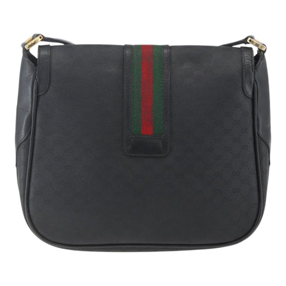 GUCCI Micro GG Supreme Web Sherry Line Bag PVC Black 001 116 0914 Auth 158025