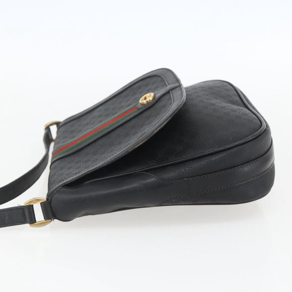 GUCCI Micro GG Supreme Web Sherry Line Bag PVC Black 001 116 0914 Auth 158025