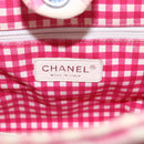 CHANEL Cruise Line Hand Bag Canvas Pink Silver CC Auth 158031-14