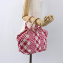 CHANEL Cruise Line Hand Bag Canvas Pink Silver CC Auth 158031-21