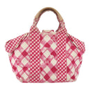 CHANEL Cruise Line Hand Bag Canvas Pink Silver CC Auth 158031-3