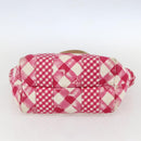 CHANEL Cruise Line Hand Bag Canvas Pink Silver CC Auth 158031-9