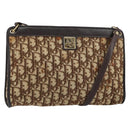 Christian Dior Trotter Canvas Shoulder Bag Beige Gold Auth 158032-1