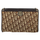 Christian Dior Trotter Canvas Shoulder Bag Beige Gold Auth 158032-13