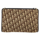 Christian Dior Trotter Canvas Shoulder Bag Beige Gold Auth 158032-2