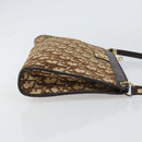Christian Dior Trotter Canvas Shoulder Bag Beige Gold Auth 158032-3
