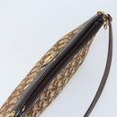 Christian Dior Trotter Canvas Shoulder Bag Beige Gold Auth 158032-6