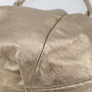 Salvatore Ferragamo Vala Hand Bag Leather Gold Auth 158040-10