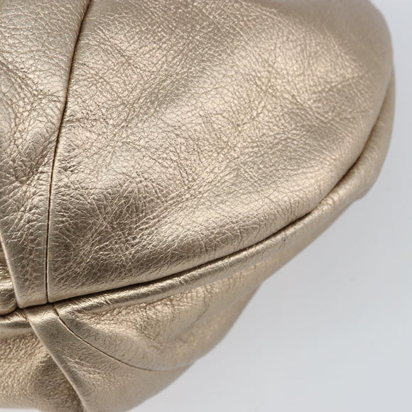 Salvatore Ferragamo Vala Hand Bag Leather Gold Auth 158040