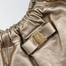 Salvatore Ferragamo Vala Hand Bag Leather Gold Auth 158040-14