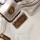 Salvatore Ferragamo Vala Hand Bag Leather Gold Auth 158040-15