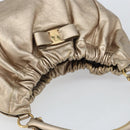 Salvatore Ferragamo Vala Hand Bag Leather Gold Auth 158040-6