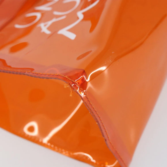 HERMES Vinyl Kelly Hand Bag Vinyl Orange Auth 158041