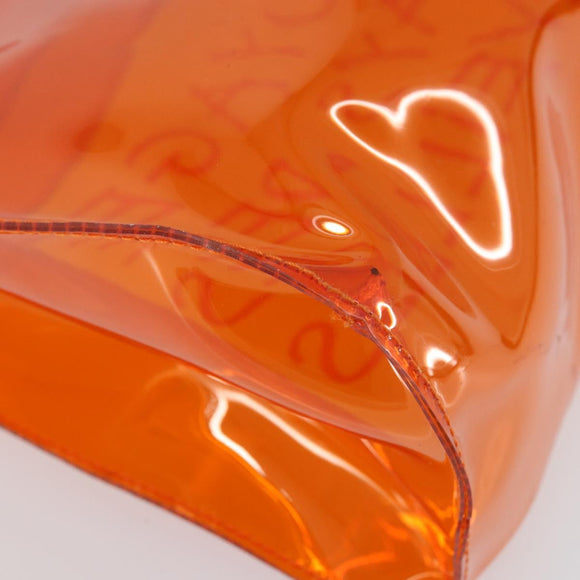 HERMES Vinyl Kelly Hand Bag Vinyl Orange Auth 158041