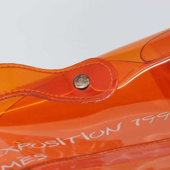 HERMES Vinyl Kelly Hand Bag Vinyl Orange Auth 158041