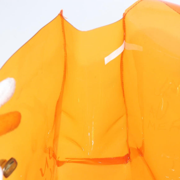 HERMES Vinyl Kelly Hand Bag Vinyl Orange Auth 158041