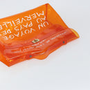 HERMES Vinyl Kelly Hand Bag Vinyl Orange Auth 158041-6