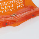 HERMES Vinyl Kelly Hand Bag Vinyl Orange Auth 158041-7