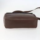 CELINE Circle Hand Bag Leather 2way Brown Gold Auth 158043-5