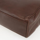 CELINE Circle Hand Bag Leather 2way Brown Gold Auth 158043-16